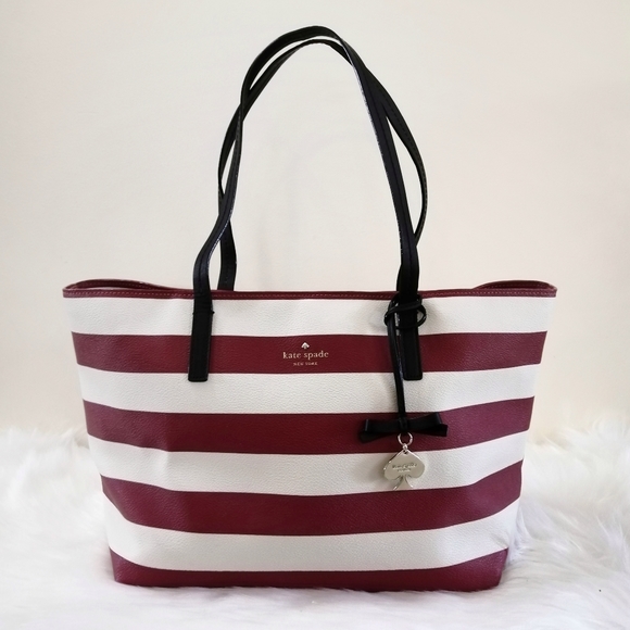 kate spade Handbags - Kate Spade Red and White Striped Tote Purse
